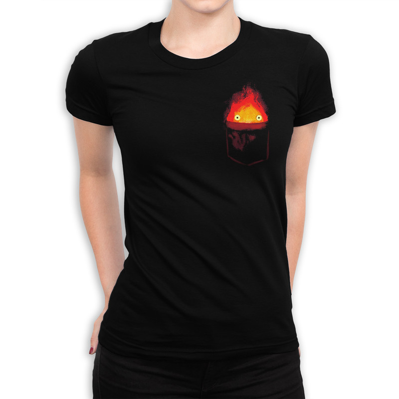 

Футболка женская Dream Shirts Кальцифер в Кармашке черная XS, Черный, Кальцифер в Кармашке