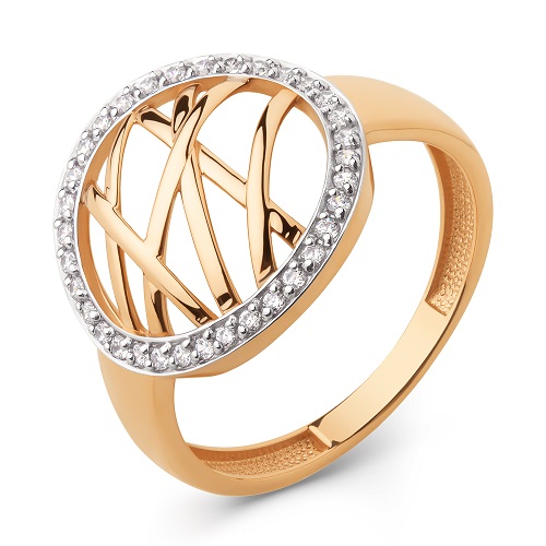 

Кольцо из золота р. 18,5 DINASTIA.GOLD 026951, фианит, 026951