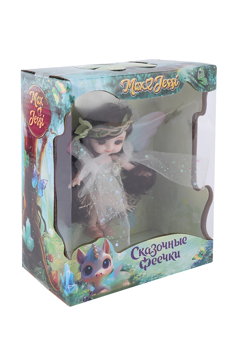 Мини-кукла шарнирная Сказочные феечки брюнетка 14 см Max&Jessi B10268