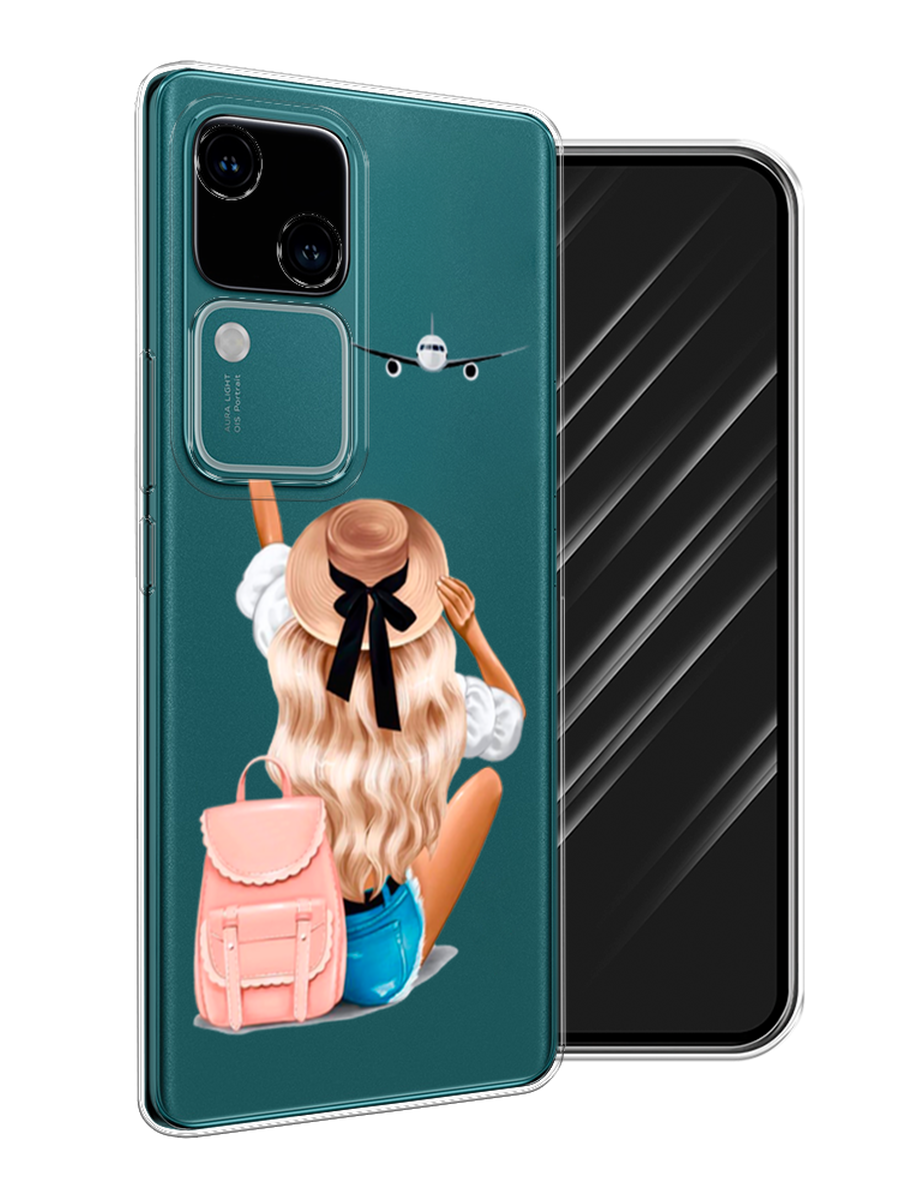 

Чехол Awog на Vivo V30/S18 "Автостопом самолетом", Бежевый;белый, 2610150-1