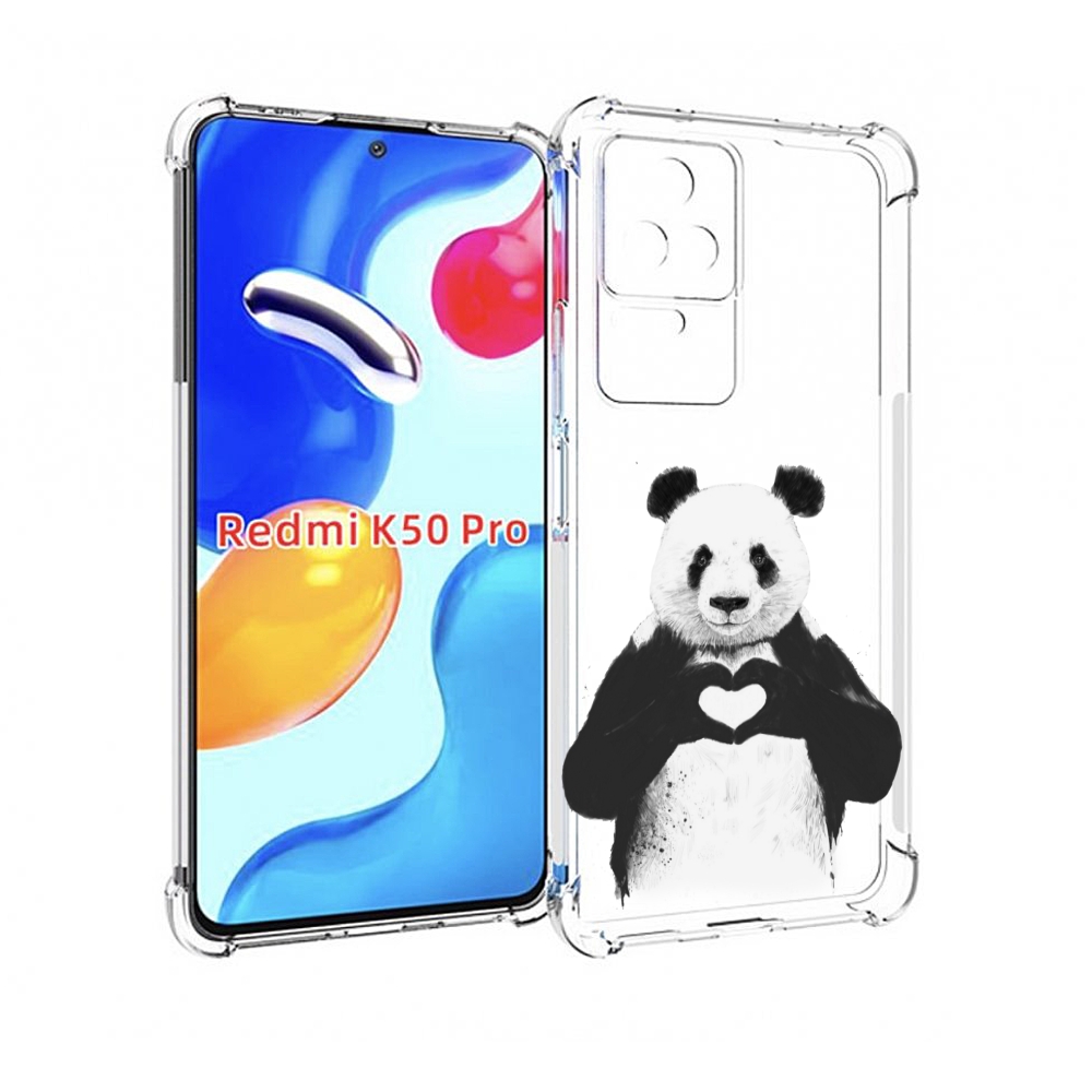 

Чехол MyPads Влюбленная панда для Xiaomi Redmi K50/K50 Pro, Прозрачный, Tocco
