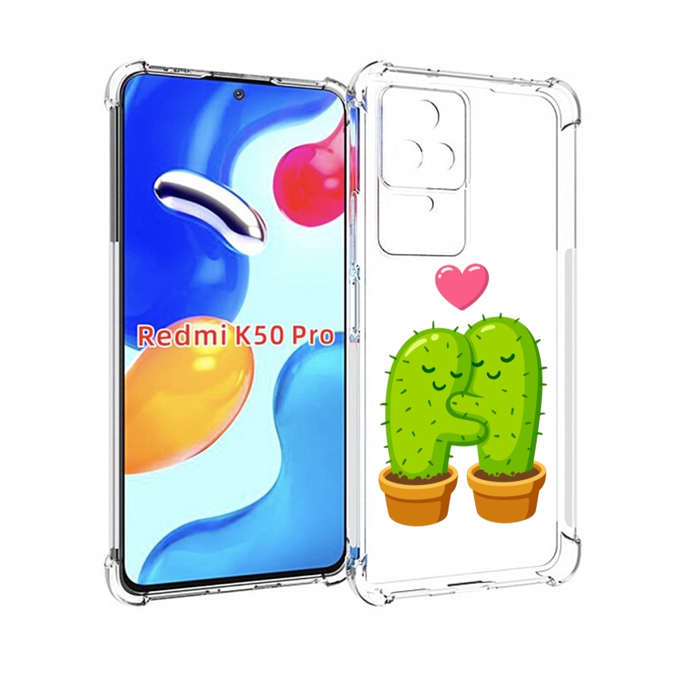 

Чехол MyPads Влюбленные-кактусы для Xiaomi Redmi K50/K50 Pro, Прозрачный, Tocco