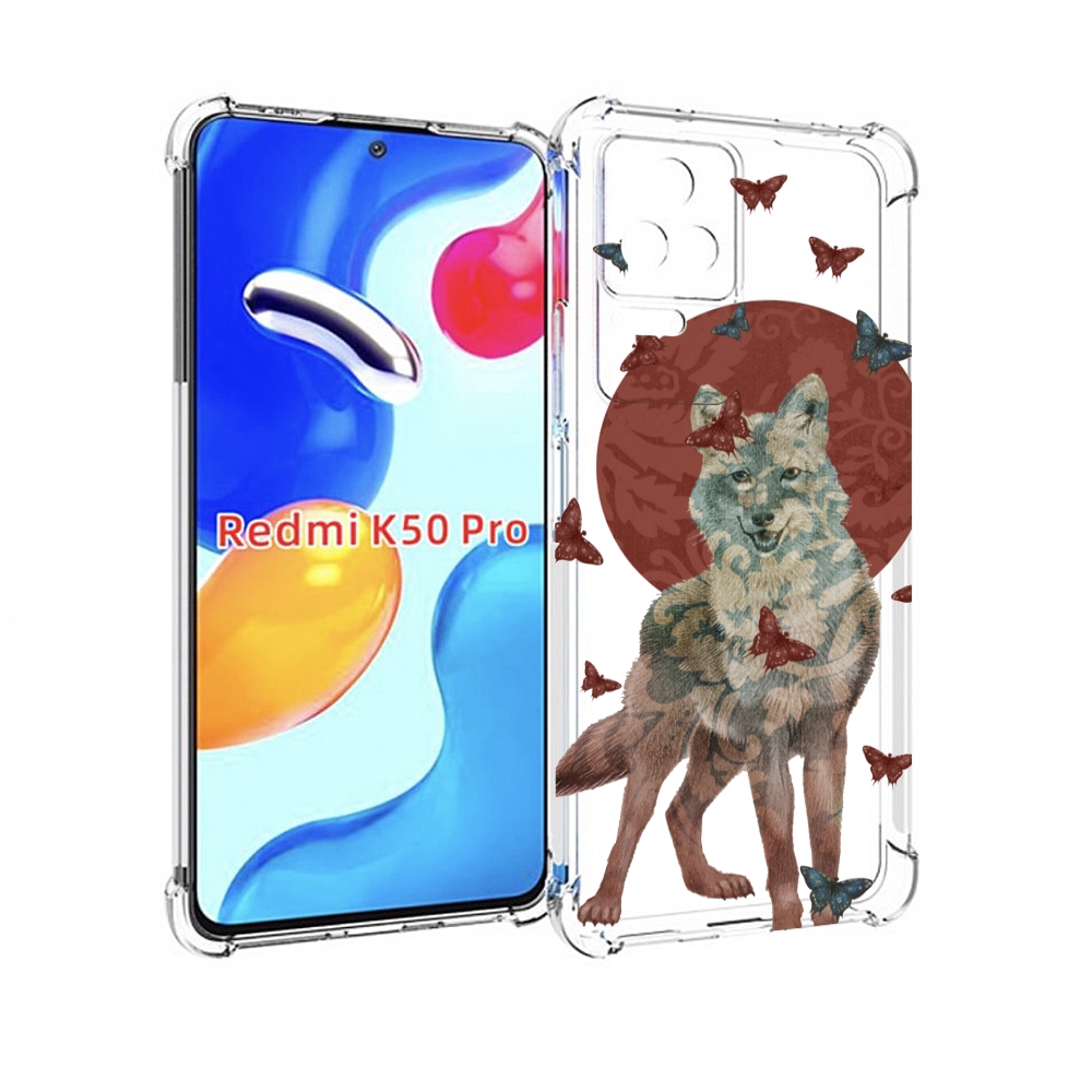 

Чехол MyPads Волчица с бабочками для Xiaomi Redmi K50/K50 Pro, Прозрачный, Tocco