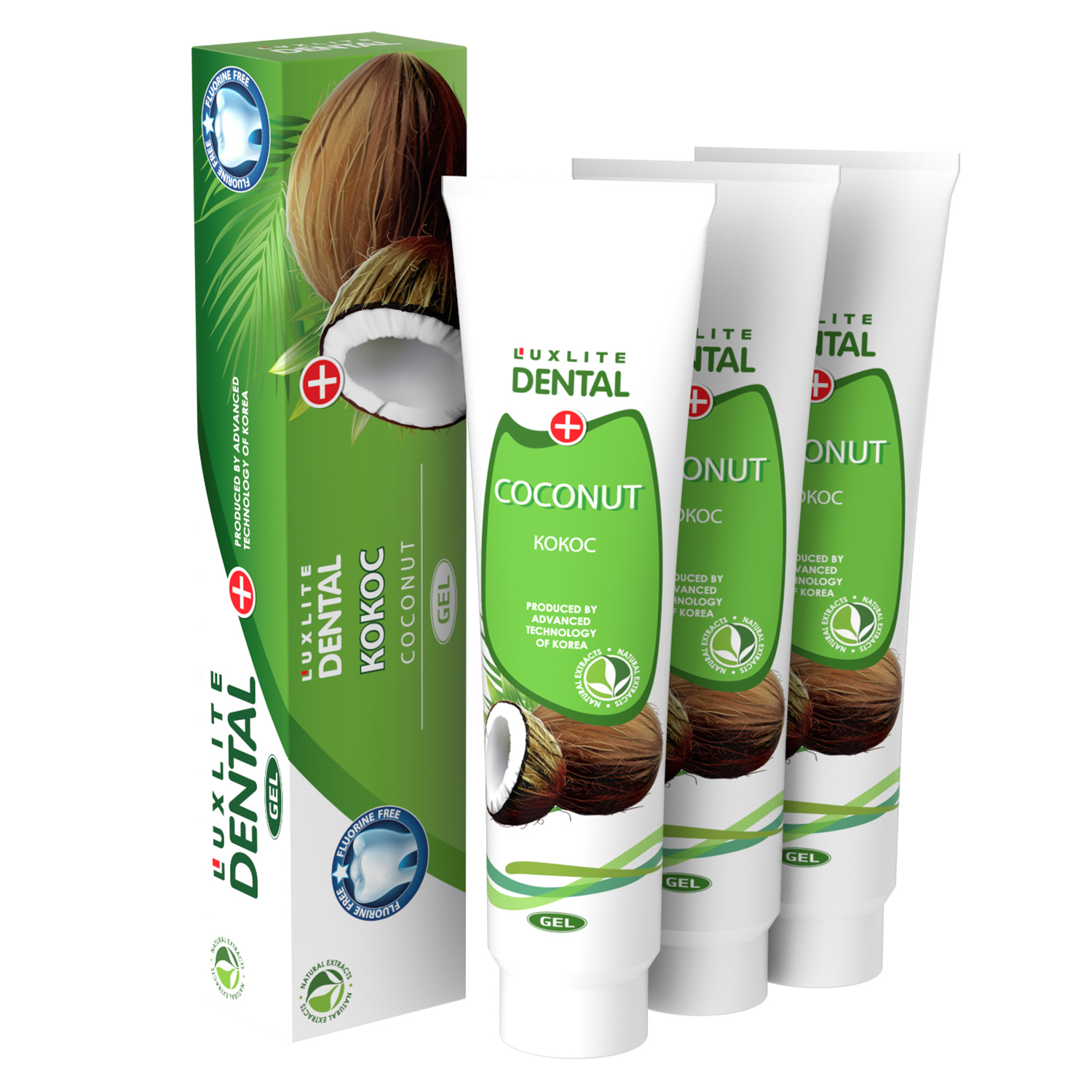 

Гелевая зубная паста Luxlite Dental Кокос 83 г 3 шт, Кокос