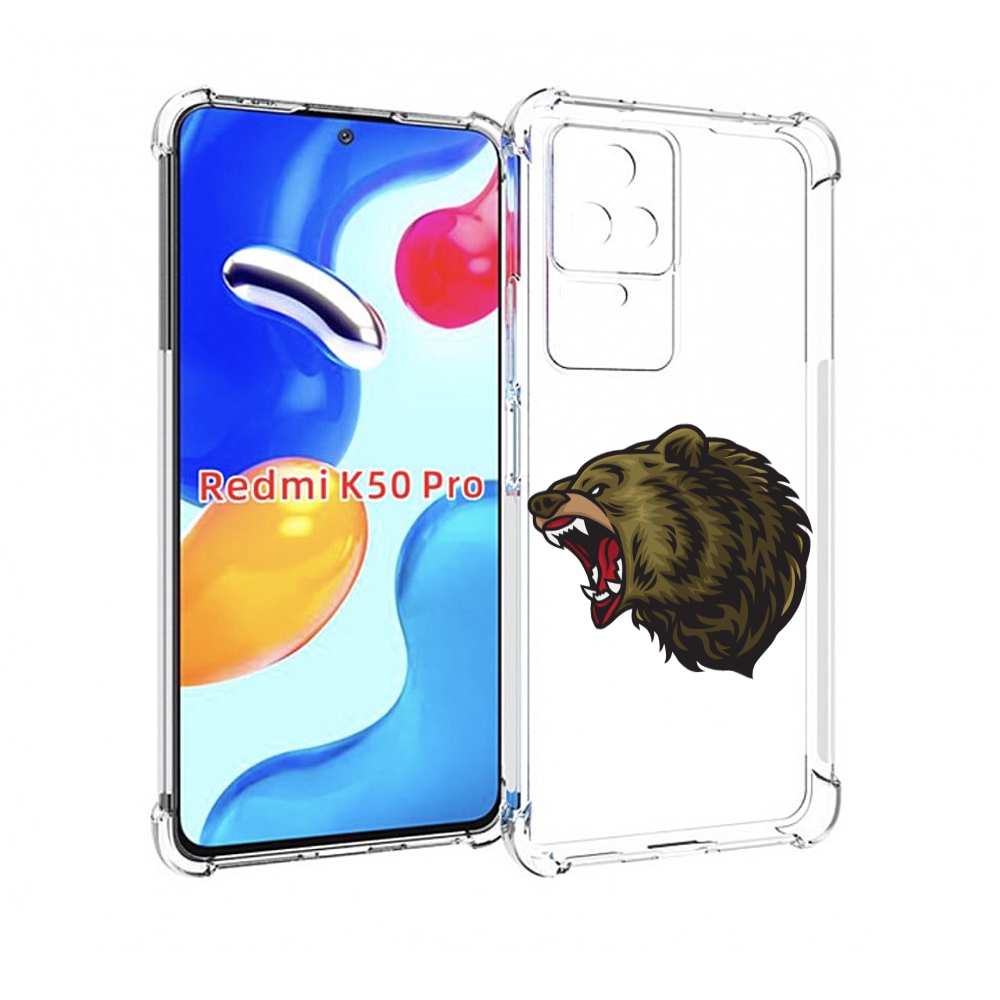 

Чехол MyPads Голова-медведь для Xiaomi Redmi K50/K50 Pro, Прозрачный, Tocco