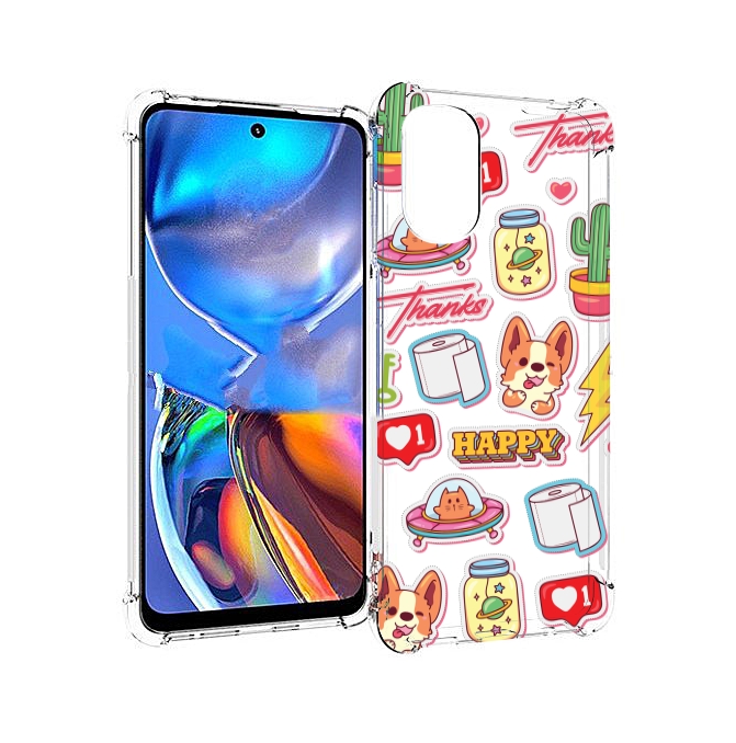 

Чехол MyPads милые-стикеры-корги для Motorola Moto E32, Прозрачный, Tocco