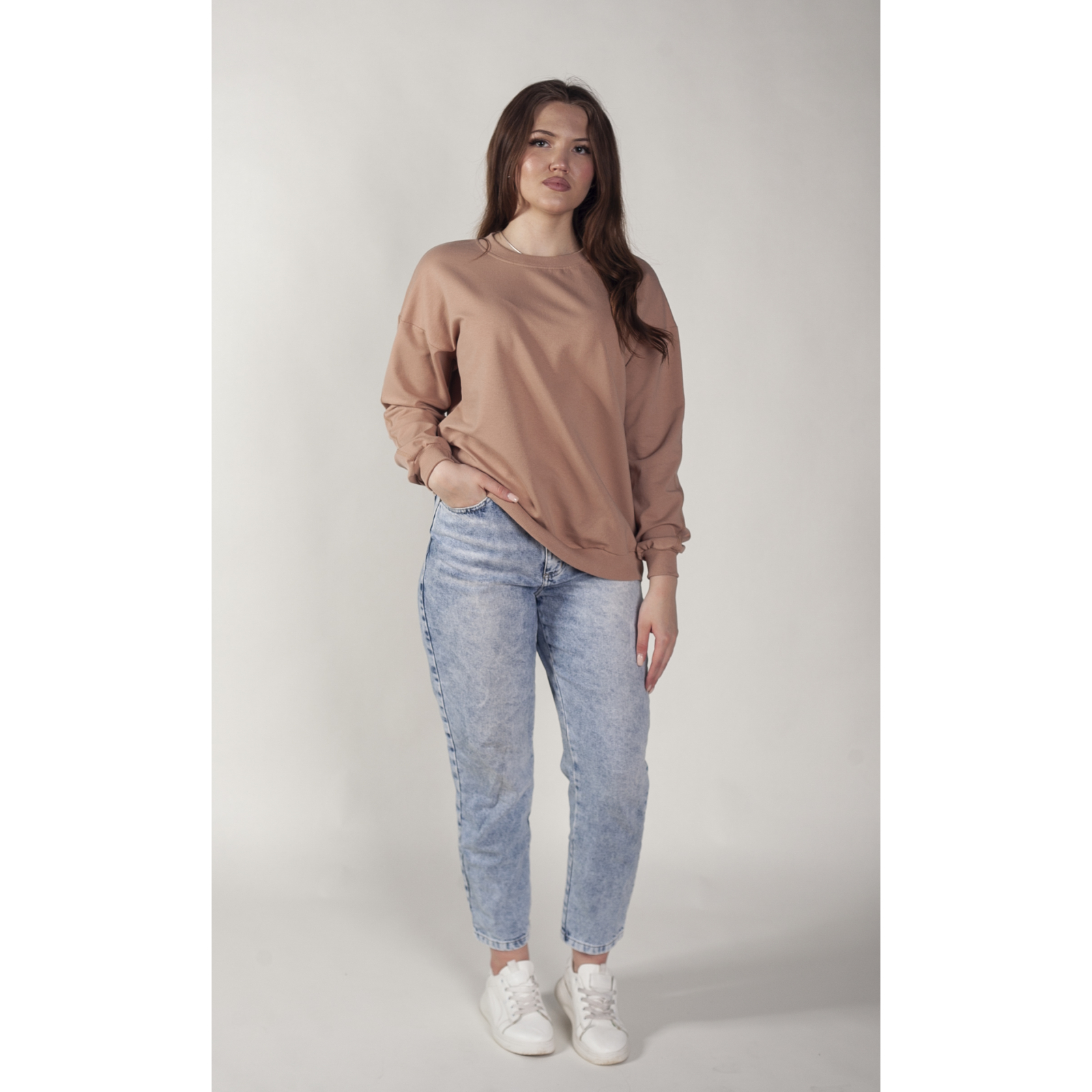 Свитшот женский Instance solid color бежевый 56-58 RU