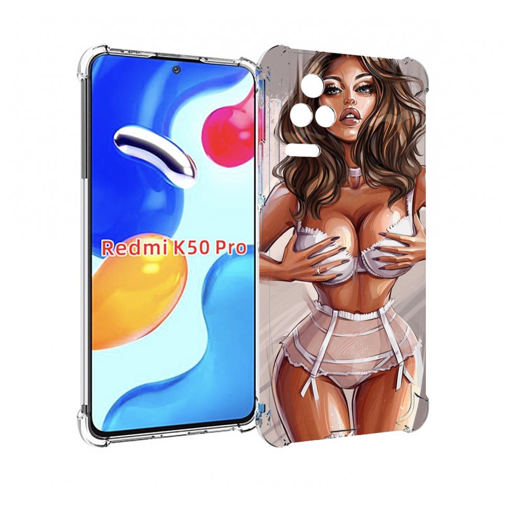 

Чехол MyPads Девушка-в-кружевном для Xiaomi Redmi K50/K50 Pro, Прозрачный, Tocco