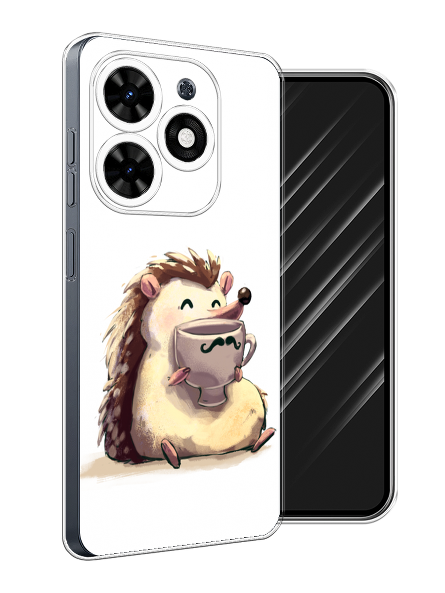 

Чехол Awog на Tecno Spark Go 2024 "Еж кофеман", Белый;коричневый;бежевый, 304650-1