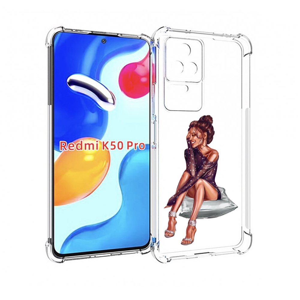 

Чехол MyPads Девушка-на-подушке женский для Xiaomi Redmi K50/K50 Pro, Прозрачный, Tocco