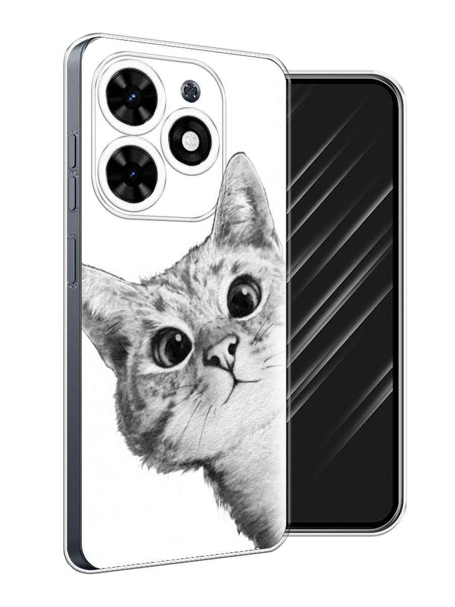 

Чехол Awog на Tecno Spark Go 2024 "Кот рисунок черно-белый", Черный, 304650-1
