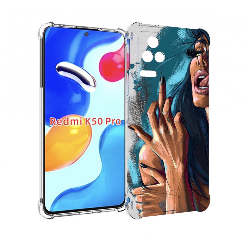 

Чехол MyPads Девушка-нарисованная-дерзкая женский для Xiaomi Redmi K50/K50 Pro, Прозрачный, Tocco