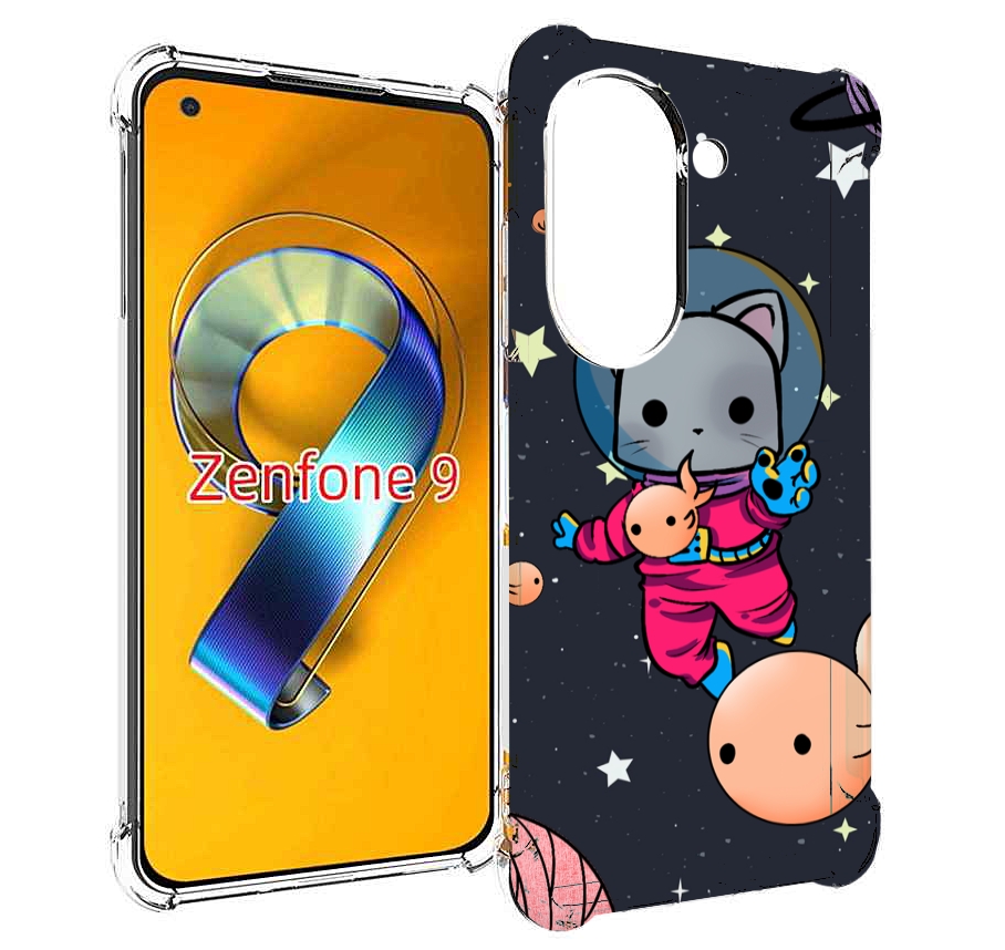 

Чехол MyPads котик-с-рыбкой-в-космосе для Asus Zenfone 9 (AI2202), Прозрачный, Tocco