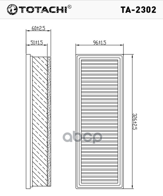 Фильтр воздушный TOTACHI TA-2302
