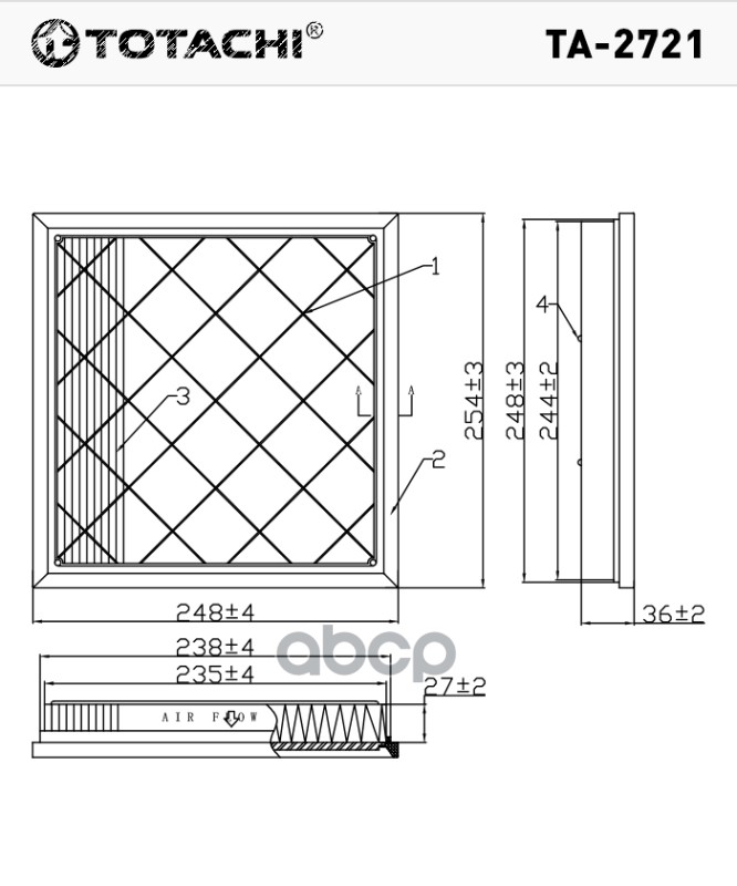 фото Фильтр воздушный totachi ta-2721