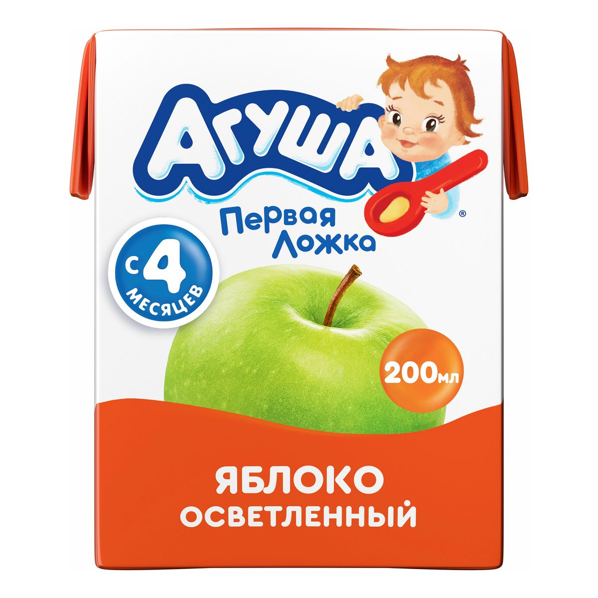 Сок детский Агуша яблоко осветленный с 4 месяцев 0,2 л