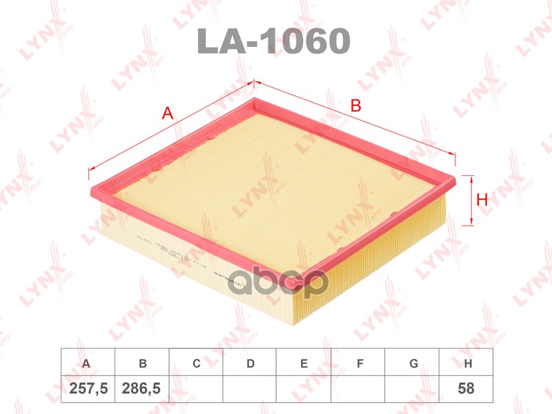 фото Фильтр воздушный lynxauto la-1060
