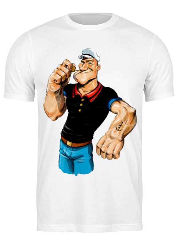 

Футболка мужская Printio Попай/popeye белая L, Белый, Попай/popeye