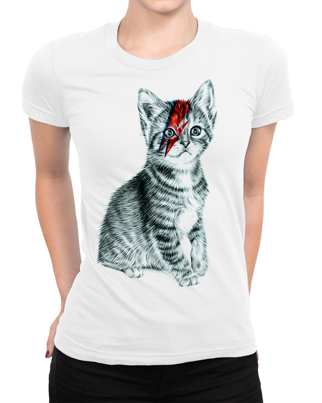 

Футболка женская Dream Shirts Котик Боуи белая XL, Белый, Котик Боуи