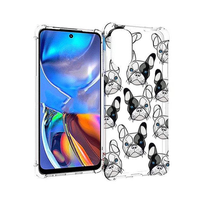 

Чехол MyPads мини-собачки-черно-белый для Motorola Moto E32, Прозрачный, Tocco