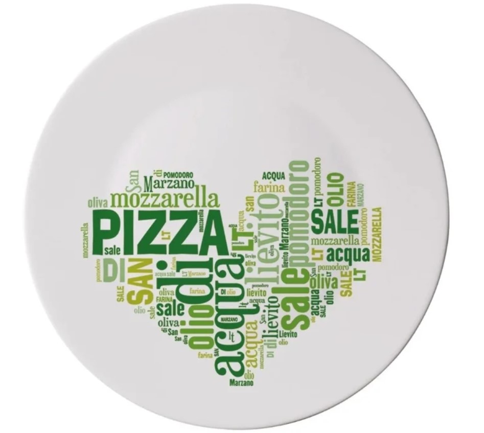 фото Блюдо для пиццы 33 см i love pizza green bormioli rocco 419320f77321752