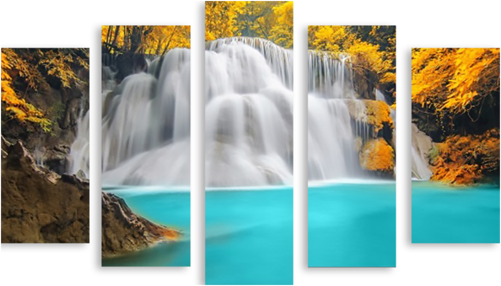 

Картина модульная на холсте Модулка Пенистый водопад 150x95 см, 2634