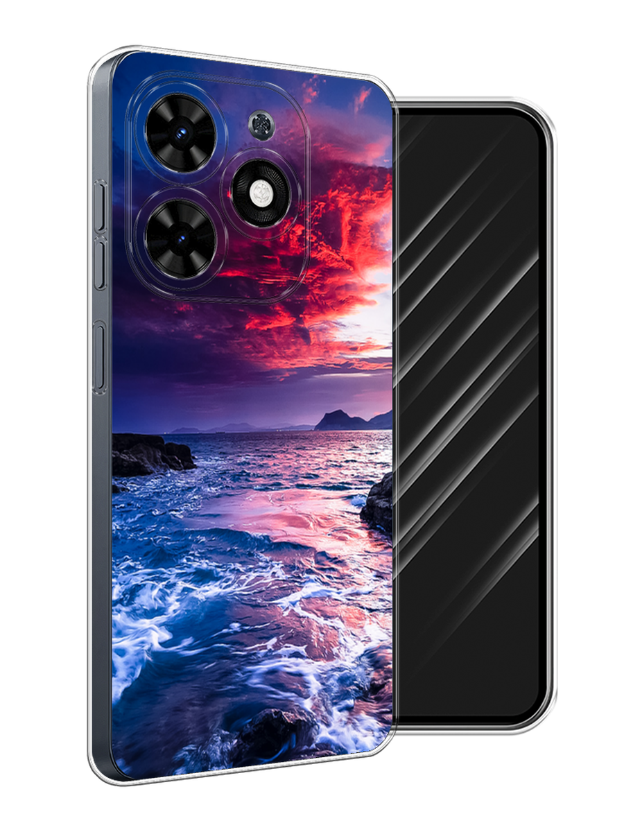 

Чехол Awog на Tecno Spark Go 2024 "Волны 1", Розовый;синий, 304650-1