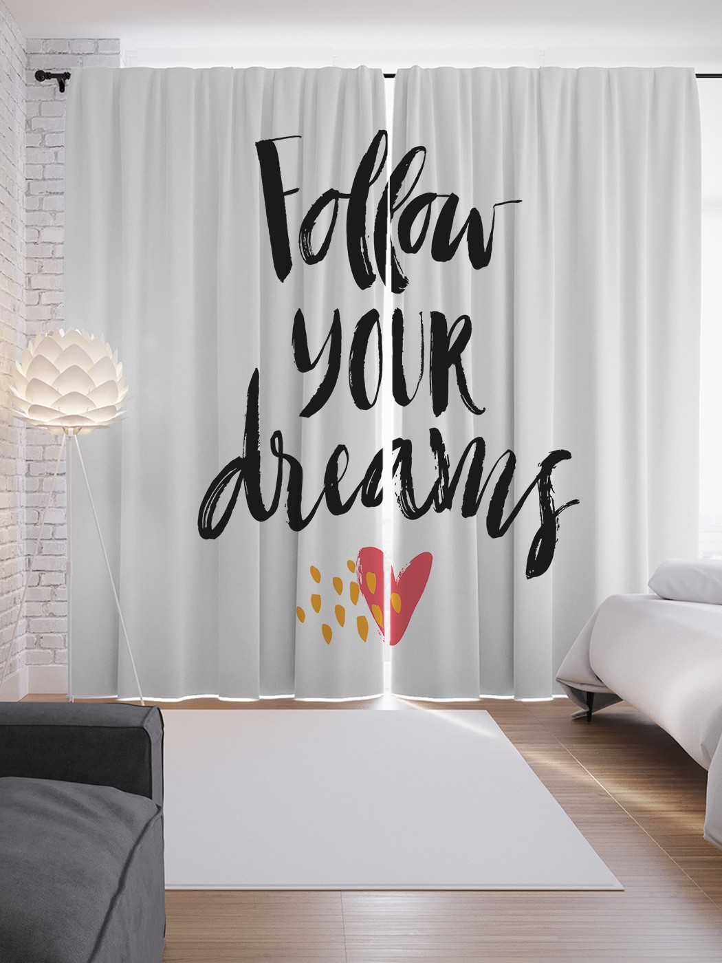 

Шторы JoyArty с фотопечатью "Следуй за своей мечтой" из сатена, 290х265 см, Следуй за своей мечтой