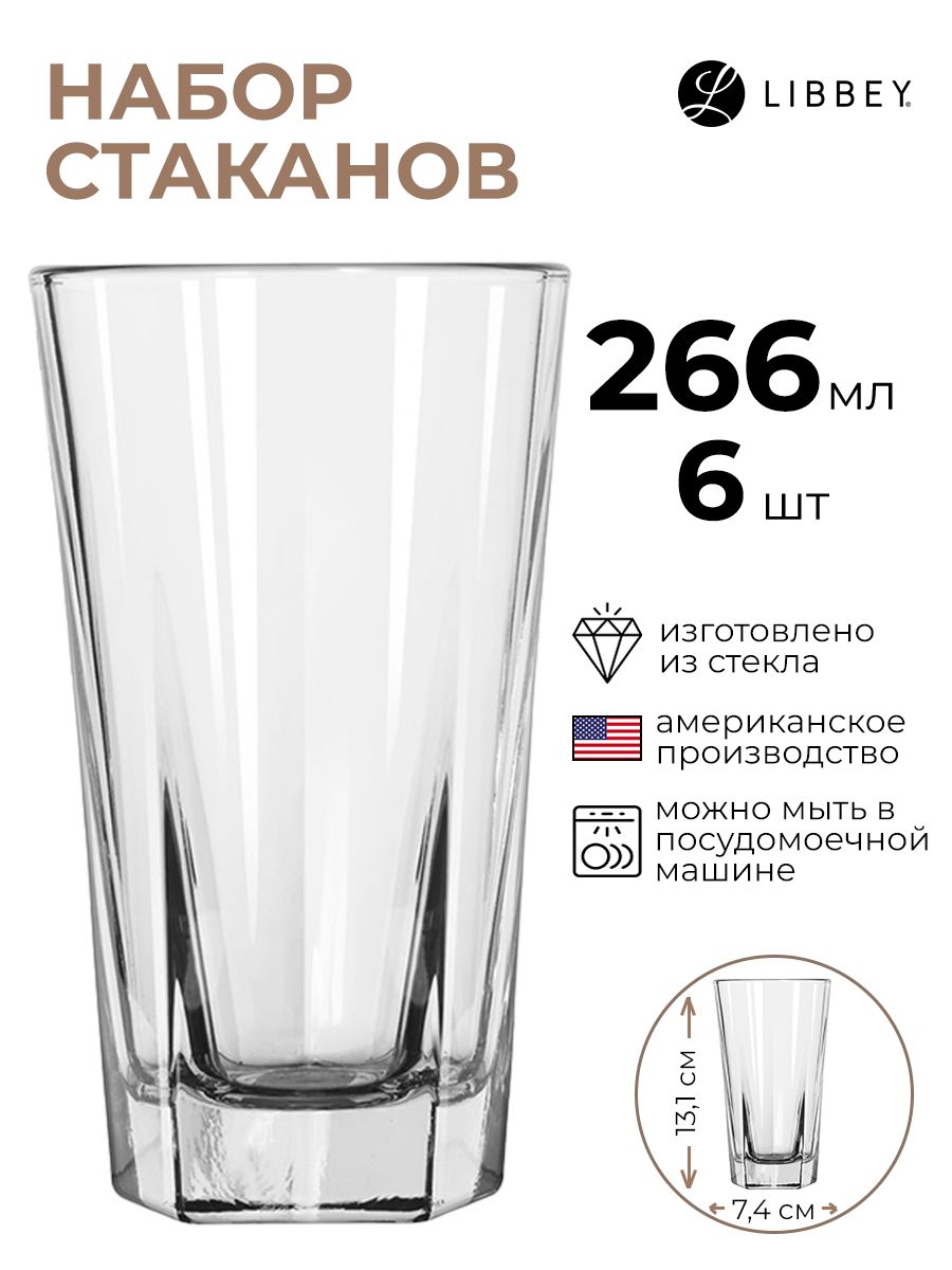 

Набор стаканов Libbey 6шт 266мл, Прозрачный