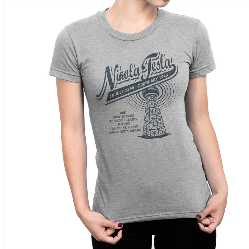 

Футболка женская Dream Shirts Никола Тесла серая L, Серый, Никола Тесла