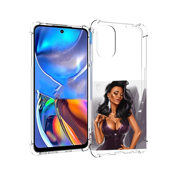 

Чехол MyPads нарисованная-девушка-в-фиолетовом-платье женский для Motorola Moto E32, Прозрачный, Tocco
