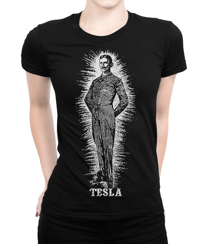 

Футболка женская Dream Shirts Тесла черная S, Черный, Тесла