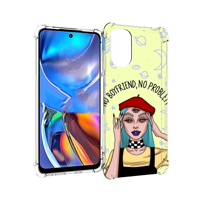

Чехол MyPads нет-проблем-нет-мужчин женский для Motorola Moto E32, Прозрачный, Tocco