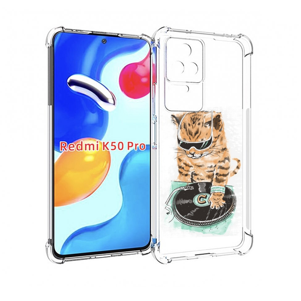 

Чехол MyPads Кот диджей для Xiaomi Redmi K50 / K50 Pro, Прозрачный, Tocco
