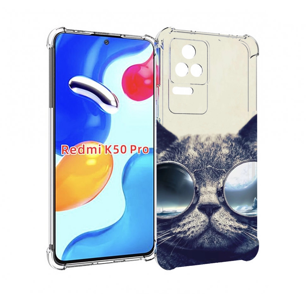

Чехол MyPads Кот-в-очках-2 для Xiaomi Redmi K50/K50 Pro, Прозрачный, Tocco