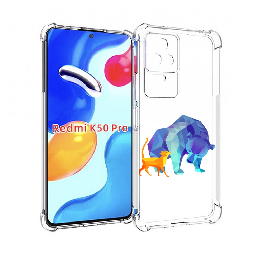

Чехол MyPads Кот-и-медведь для Xiaomi Redmi K50/K50 Pro, Прозрачный, Tocco