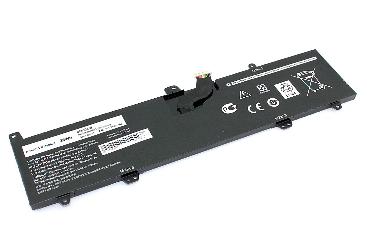 

Аккумулятор GREENWAY для ноутбука Dell Inspiron 3168 (0JV6J) 7.6V 3400mAh OEM