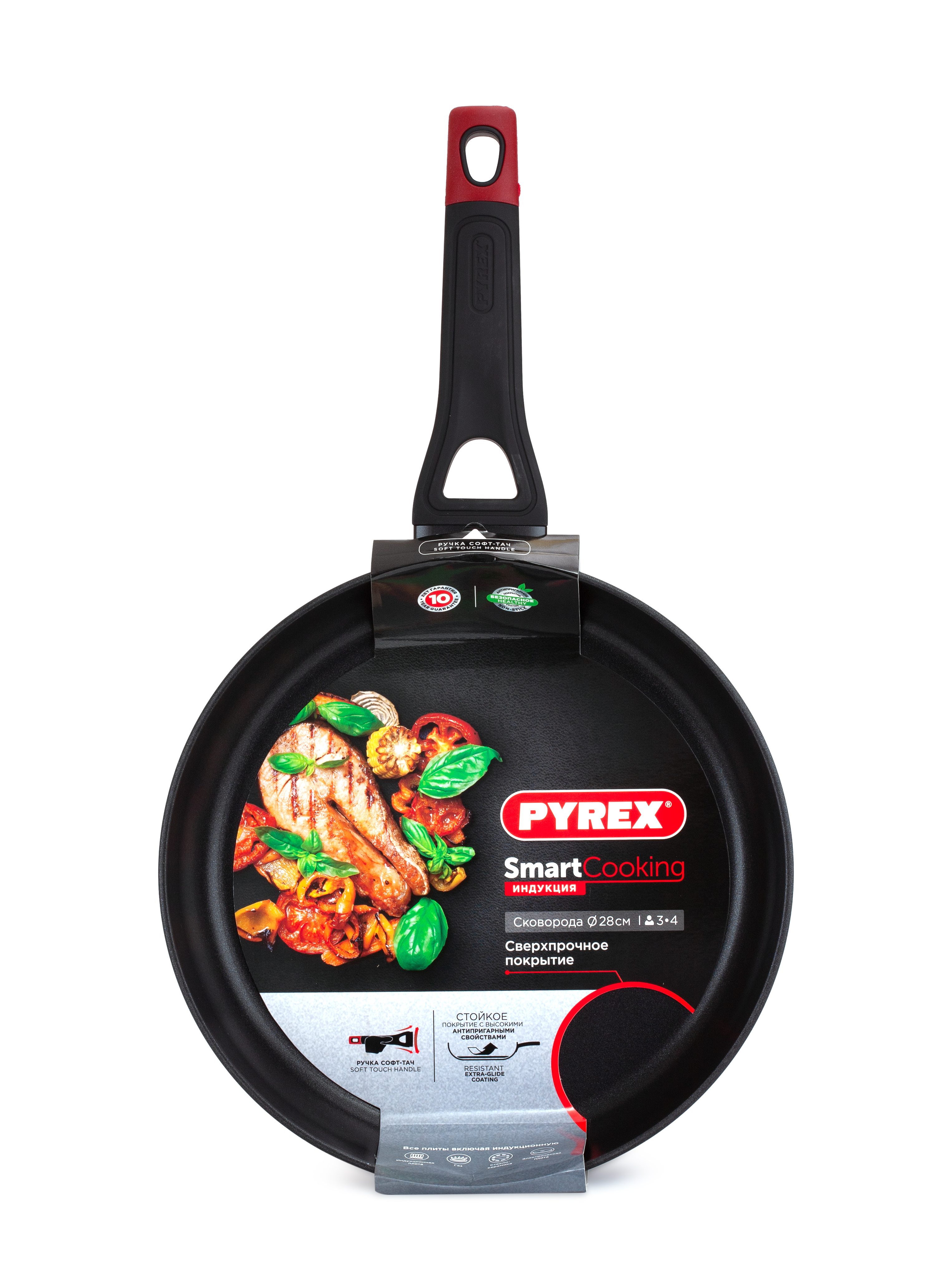 Сковорода универсальная Pyrex Smart Cooking 28 см черный SM28BF6/E006