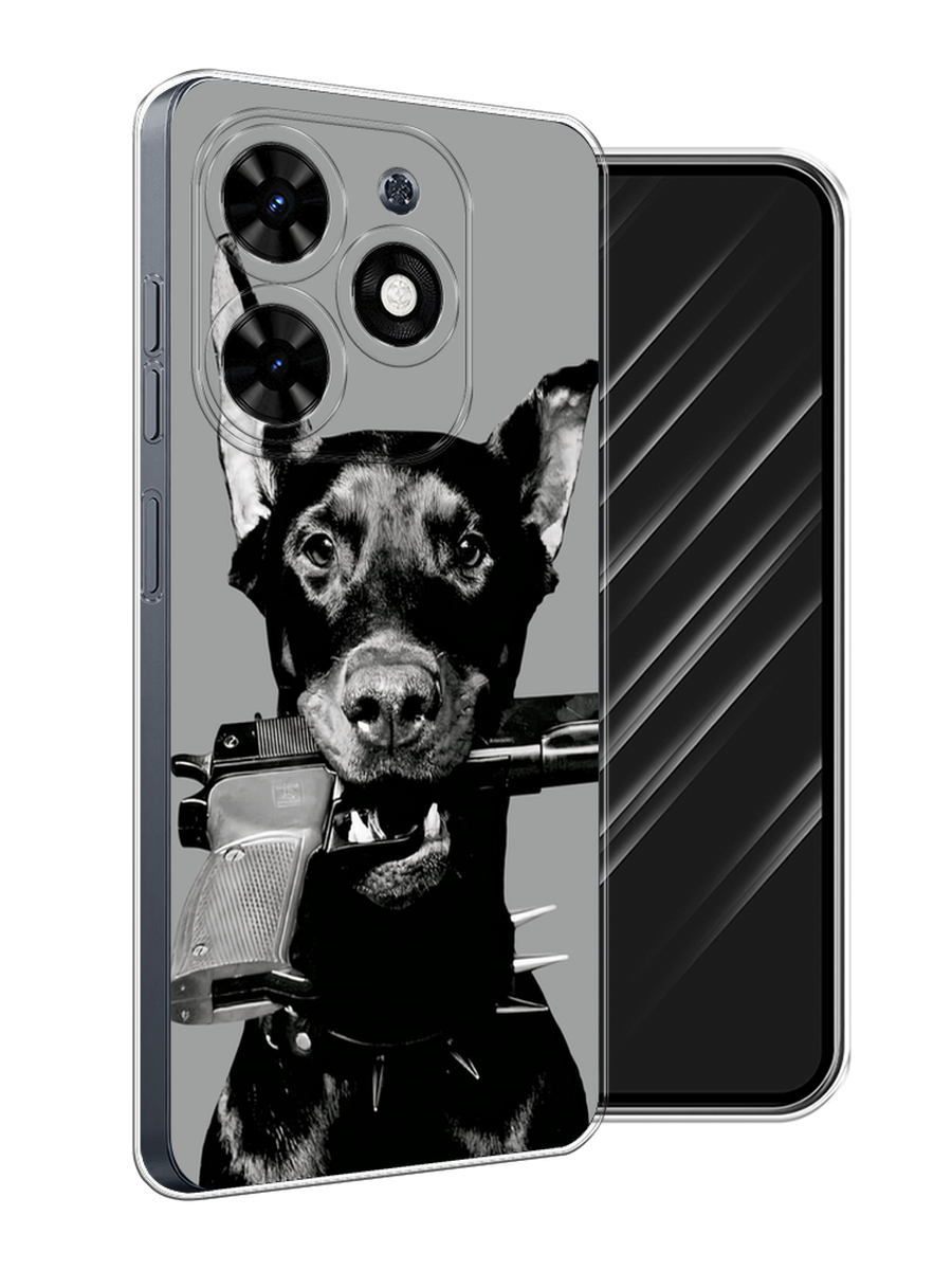 

Чехол Awog на Tecno Spark Go 2024 "Доберман", Серый, 304650-1