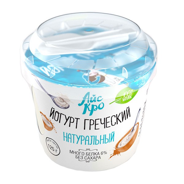 Йогурт АйсКро греческий, обезжиренный, без сахара, 125 г