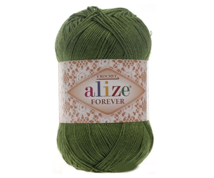 

Пряжа ALIZE Forever crochet 50г, 300м (100% микроакрил) ТУ (35 зелёный), 5 мотков, Forever