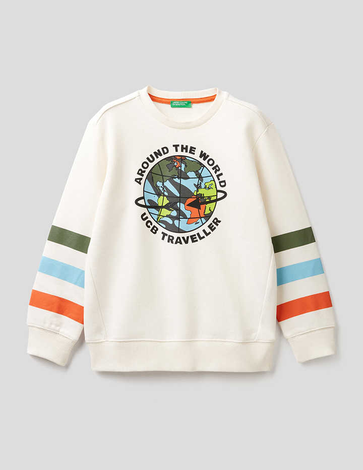

Свитшот для мальчиков Benetton цв. бежевый р.140, 21A_3J74C15G5