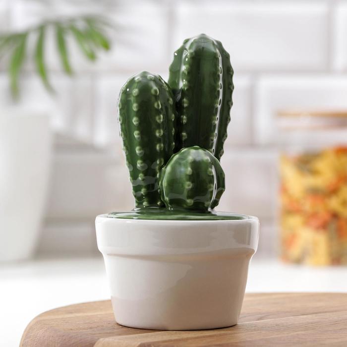 фото Банка для сыпучих продуктов доляна «кактус», 170 мл