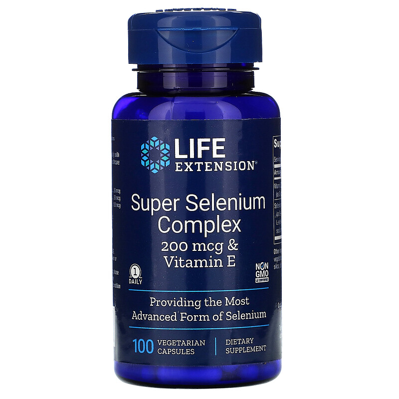 Селен Life Extension Super Selenium Complex & Vitamin E 200 мкг 100 капсул