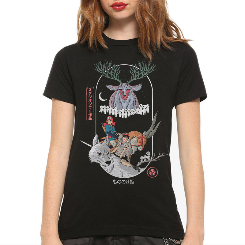 

Футболка женская Dream Shirts Принцесса Мононоке черная L, Черный, Принцесса Мононоке