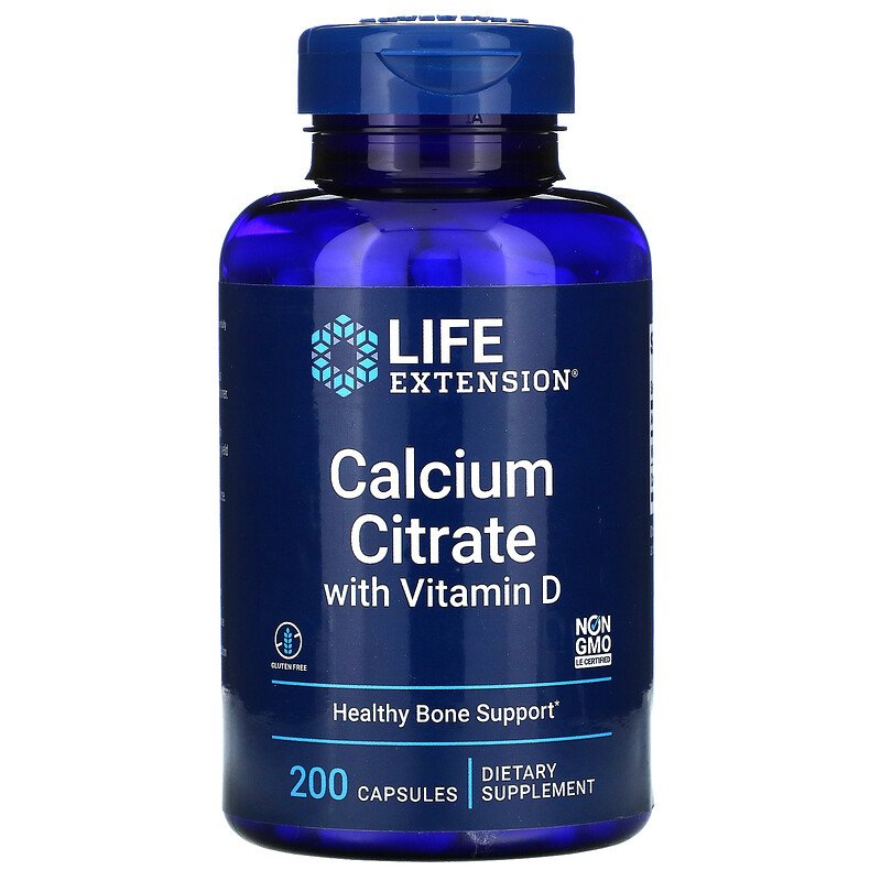 Кальций Life Extension Calcium Citrate with Vitamin D капсулы 200 шт.