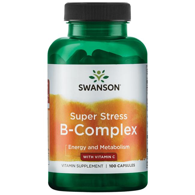 Купить Витамин B Swanson Super Stress B Complex (Комплекс витаминов группы B) 100 капсул