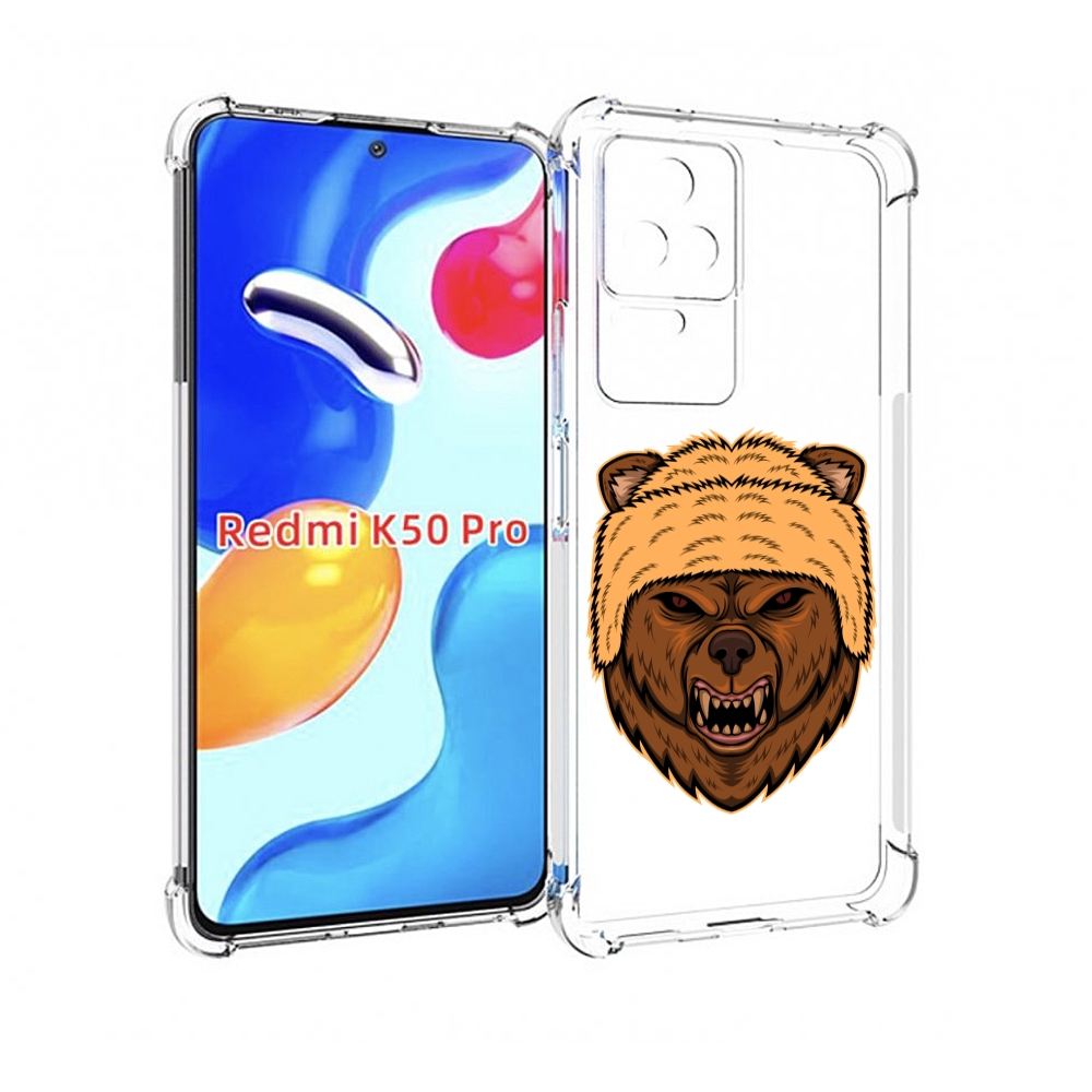 

Чехол MyPads Медведь-в-шапке для Xiaomi Redmi K50/K50 Pro, Прозрачный, Tocco