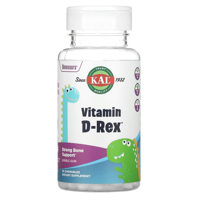 

Витамин D KAL Vitamin D-Rex (витамин D) со вкусом жевательной резинки 90 жевательных табле