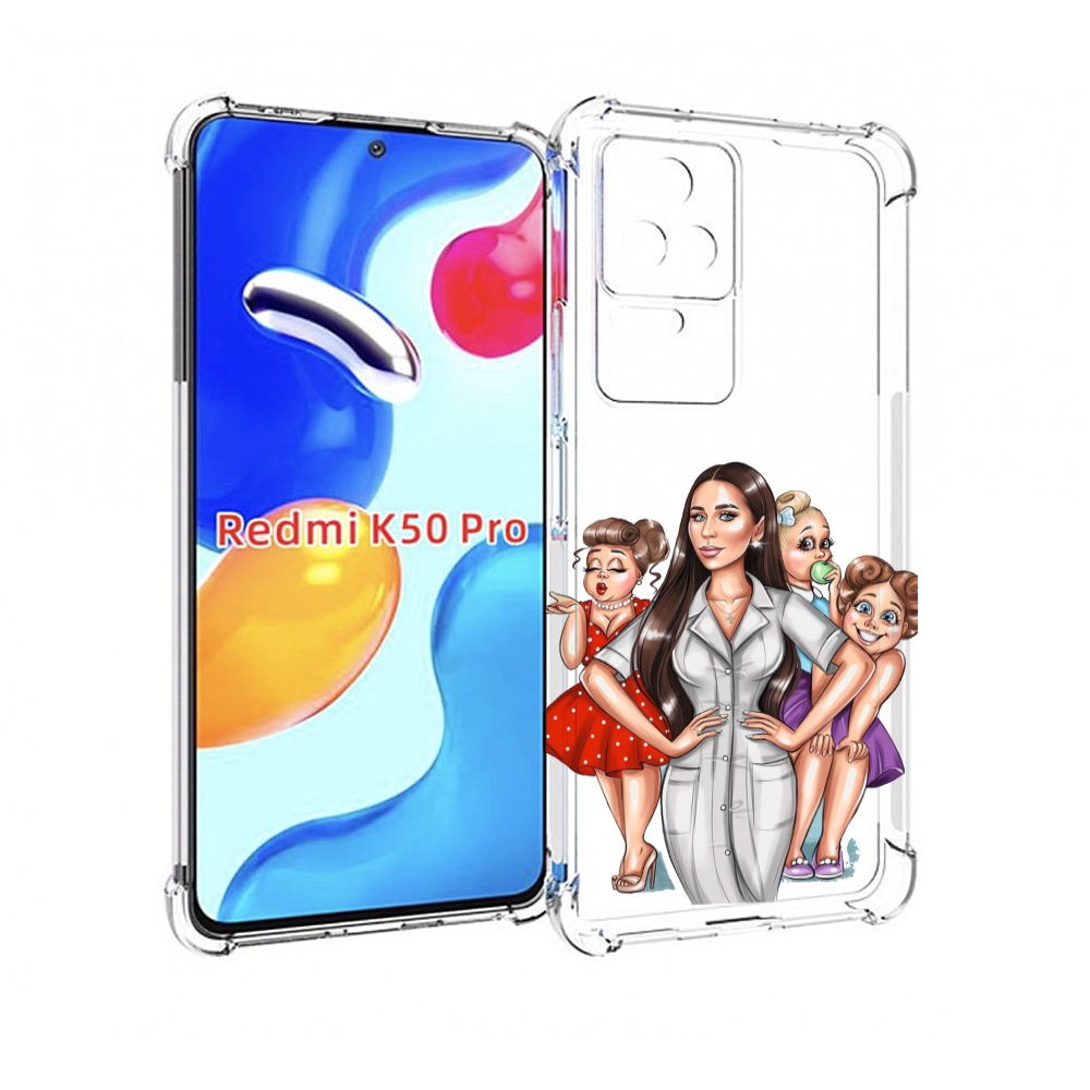 

Чехол MyPads Милые-дамы женский для Xiaomi Redmi K50/K50 Pro, Прозрачный, Tocco